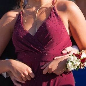 Wine Maroon La Femme Prom Dress